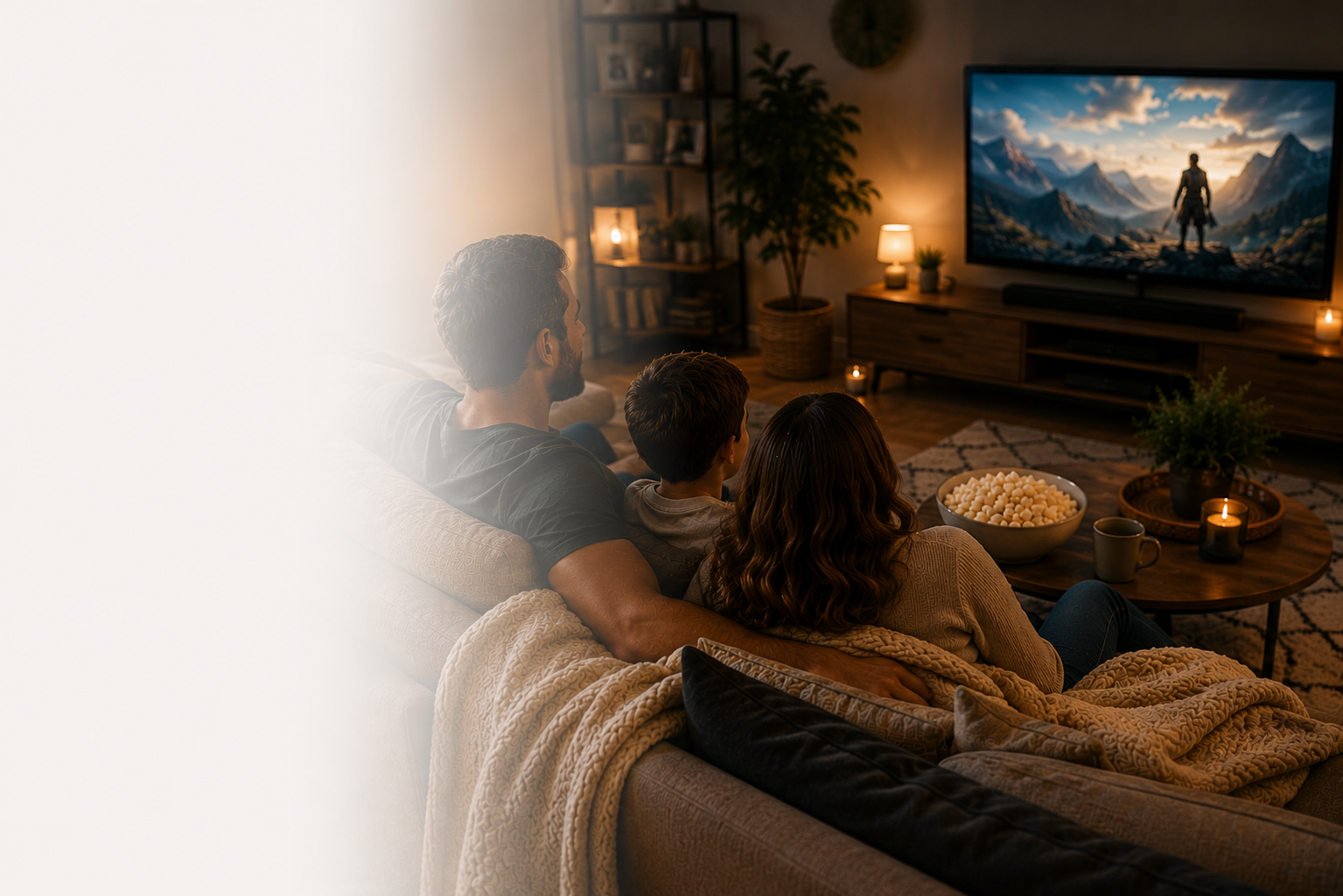 Family watching CleanStream together